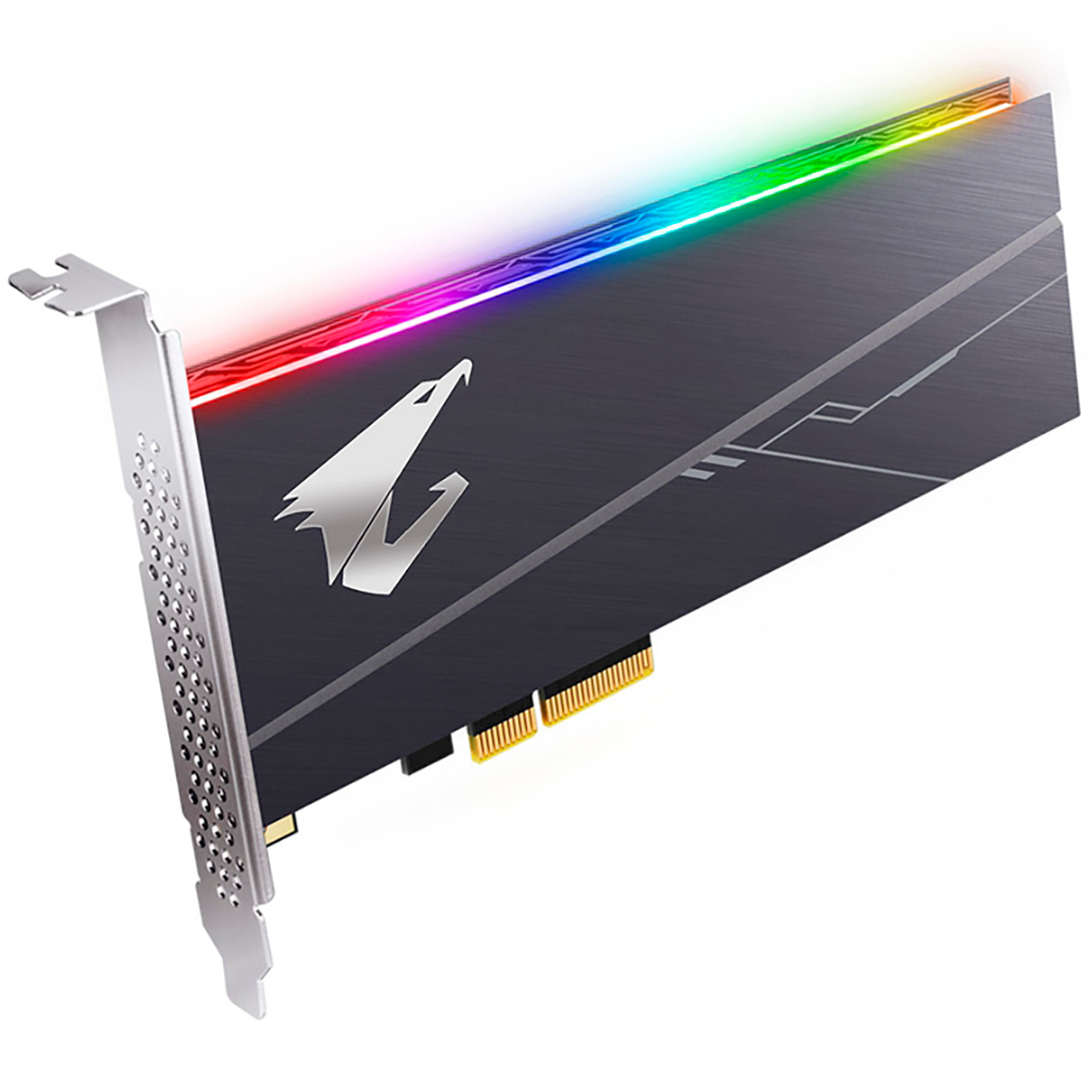 Твердотельный накопитель SSD Gigabyte AIC AORUS RGBGP-ASACNE2512GTTDR 512GB Client PCIe Gen3x4 with NVMe, 3480/2100, IOPS  360/510K, MTBF 1.8M, 3D TLC, 512MB, 800TBW, RTL (804930)