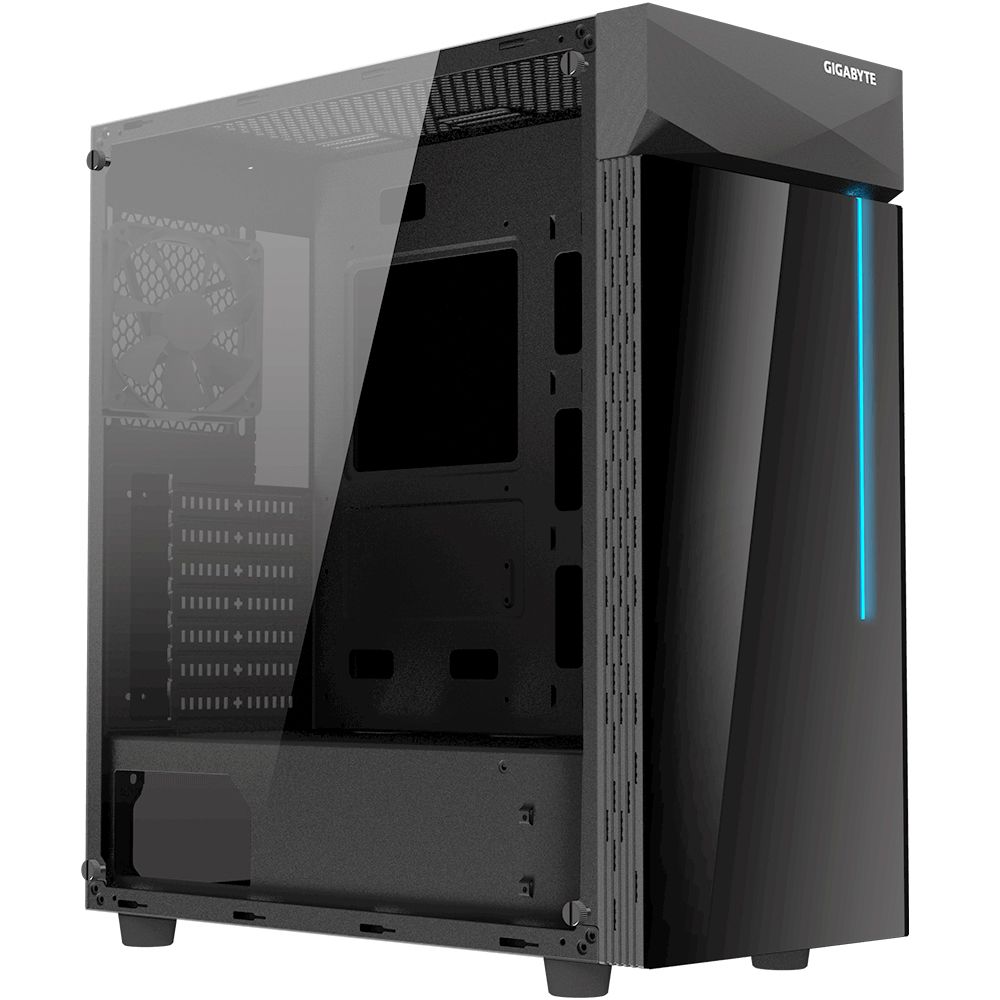 Корпус Gigabyte C200 Glass MidTower, ATX, USB3.0 x2, Audio I/O, Black, TG (551247) (GB-C200G)
