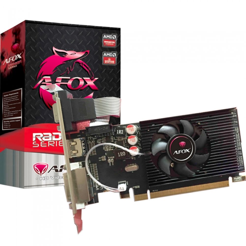 Видеокарта Afox R5 230 2GB DDR3 64bit DVI HDMI 1FAN LP RTL (AFR5230-2048D3L5)