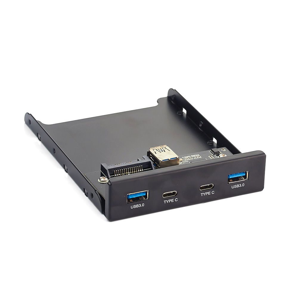 Планка USB Exegate U3H-619 3,5", 2*USB3.0+2*TypeC, черная, подсоед-е к мат. пла OEM {50} (110182) (EX280448RUS)