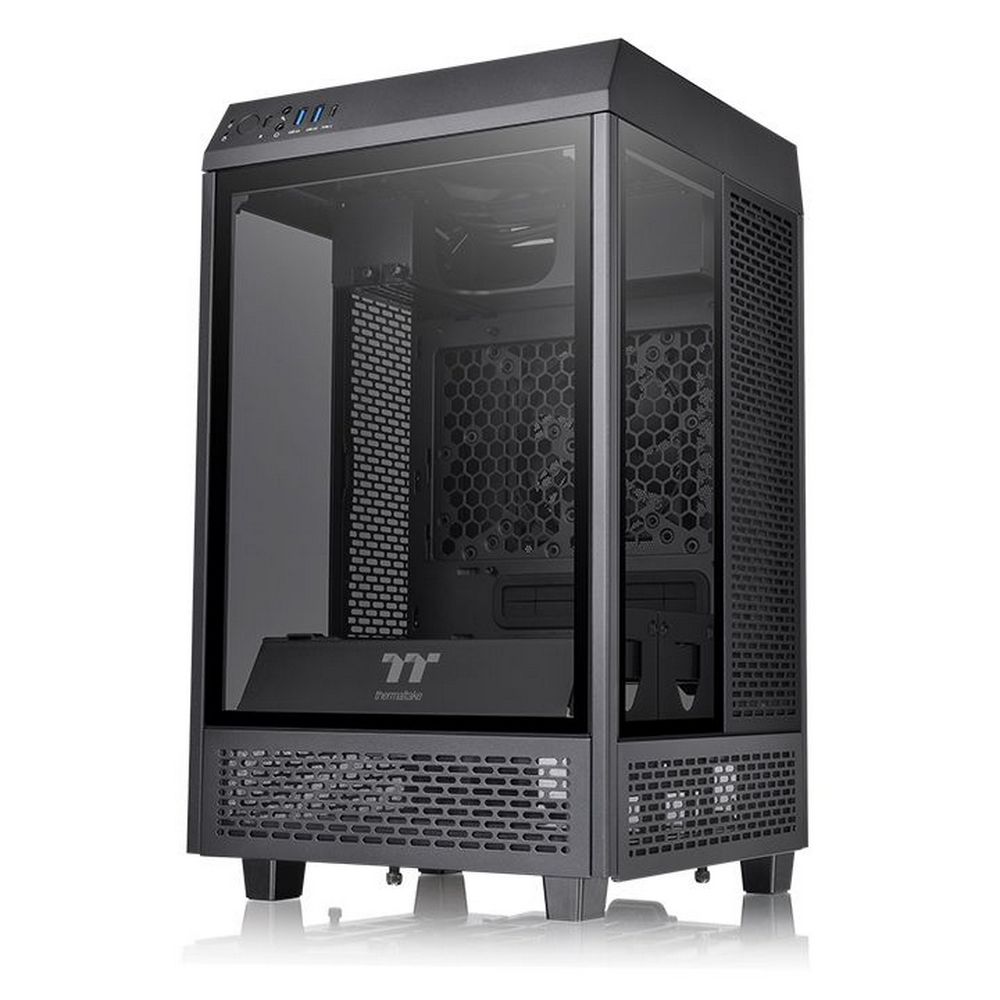 Корпус Thermaltake The Tower 100 CA-1R3-00S1WN-00 /Black/Win/SPCC/Tempered Glass*3 (525756)