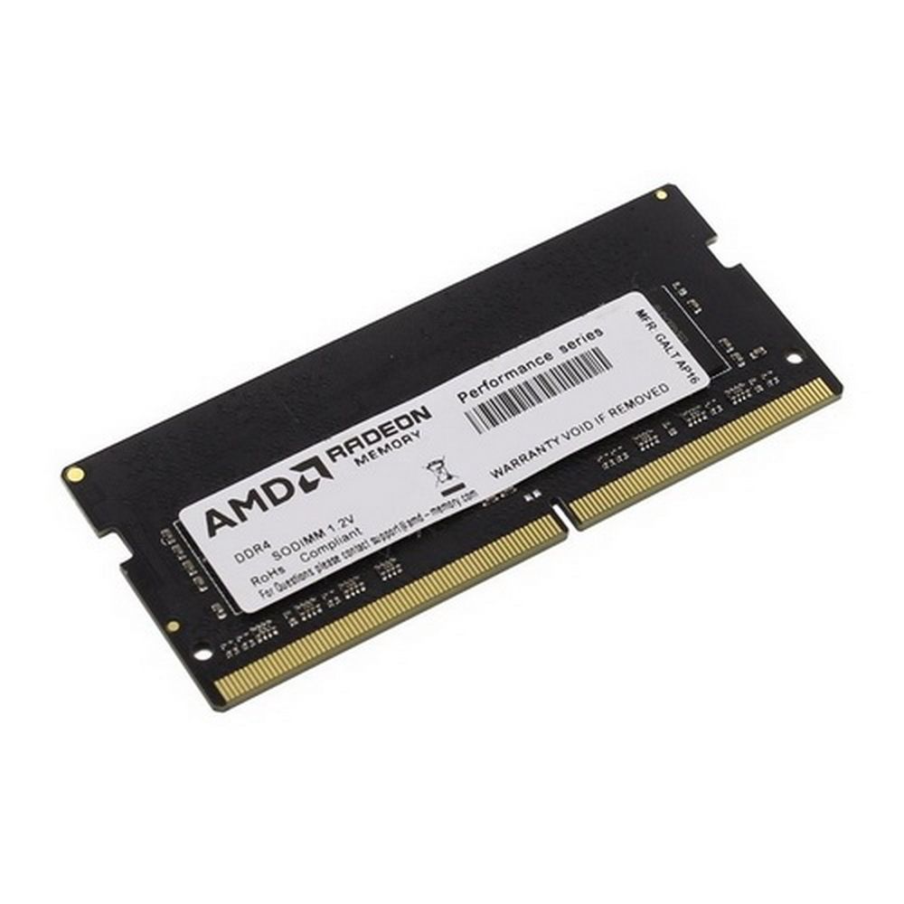 Модуль памяти AMD Radeon R9 Gamers Series Black Gaming Memory R944G3206S1S-UO 4GB DDR4 3200 SO DIMM Non-ECC, CL16, 1.2V, Bulk (182262) {50}