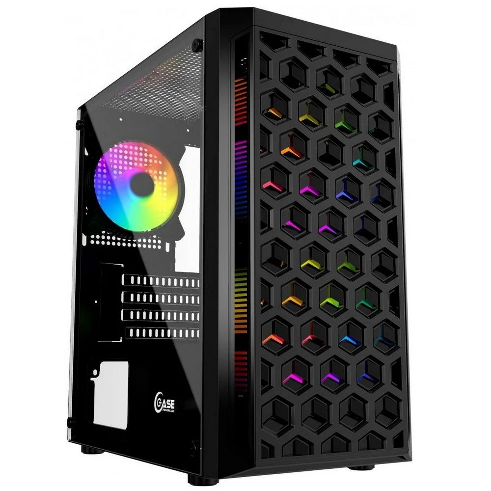 Корпус Powercase Корпус Powercase Mistral Micro T3B Tempered Glass, Mesh, 2x 140mm + 1х 120mm 5-color fan, чёрный, mATX (CMIMTB-L3) (202759)