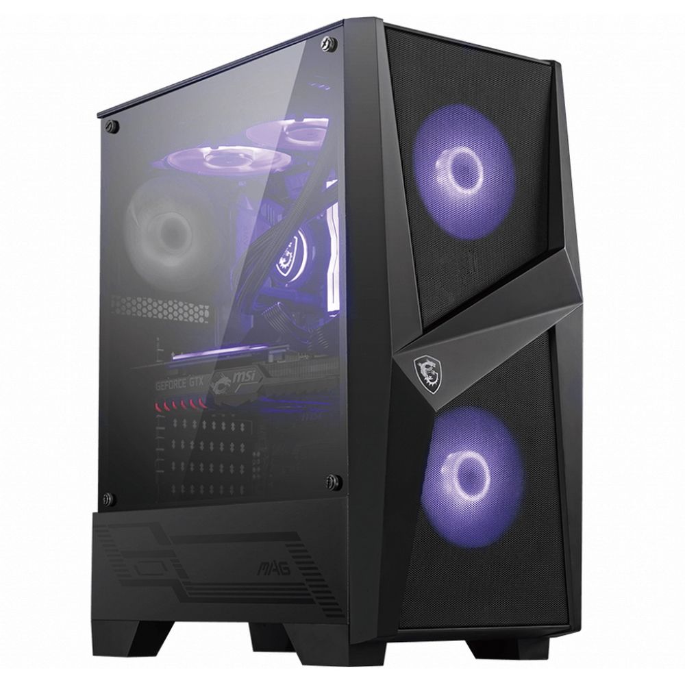Корпус MSI MAG FORGE 100M Mid-Tower, ATX, 2xUSB 3.2, Audio I/O, 2x120mm RGB Fan, 1x120mm black Fan, 6-ch Light controller, Front metal MESH, Up to 330mm GPU, Tempered Glass (676414) (306-7G03M21-809)