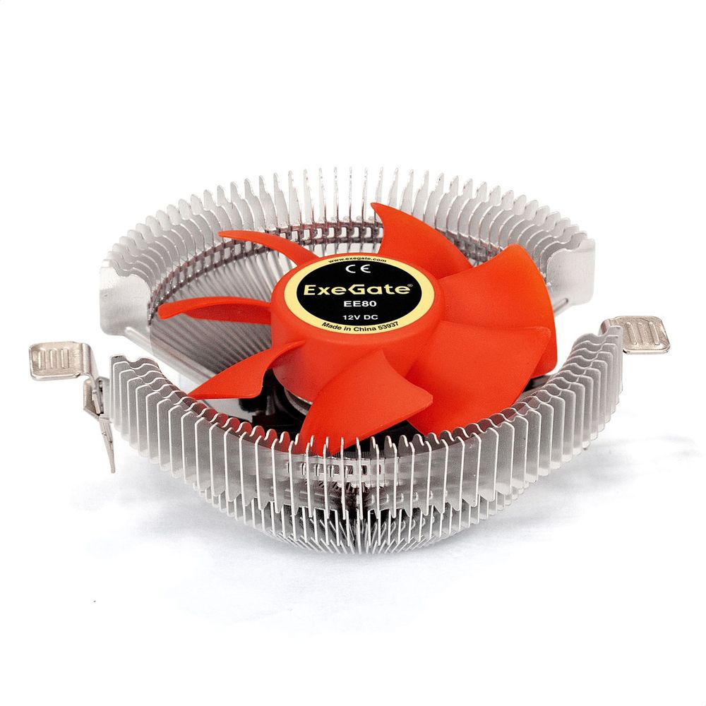 Вентилятор Exegate Кулер ExeGate EE80 (EX286144RUS) (Al, LGA775/1150/1151/1155/1156/1200/AM2/AM2+/AM3/AM3+/AM4/FM1/FM2/754/939/940, TDP 65W, Fan 80mm, 2000RPM, Hydro bearing, 3pin, 22db, 205г, с термо