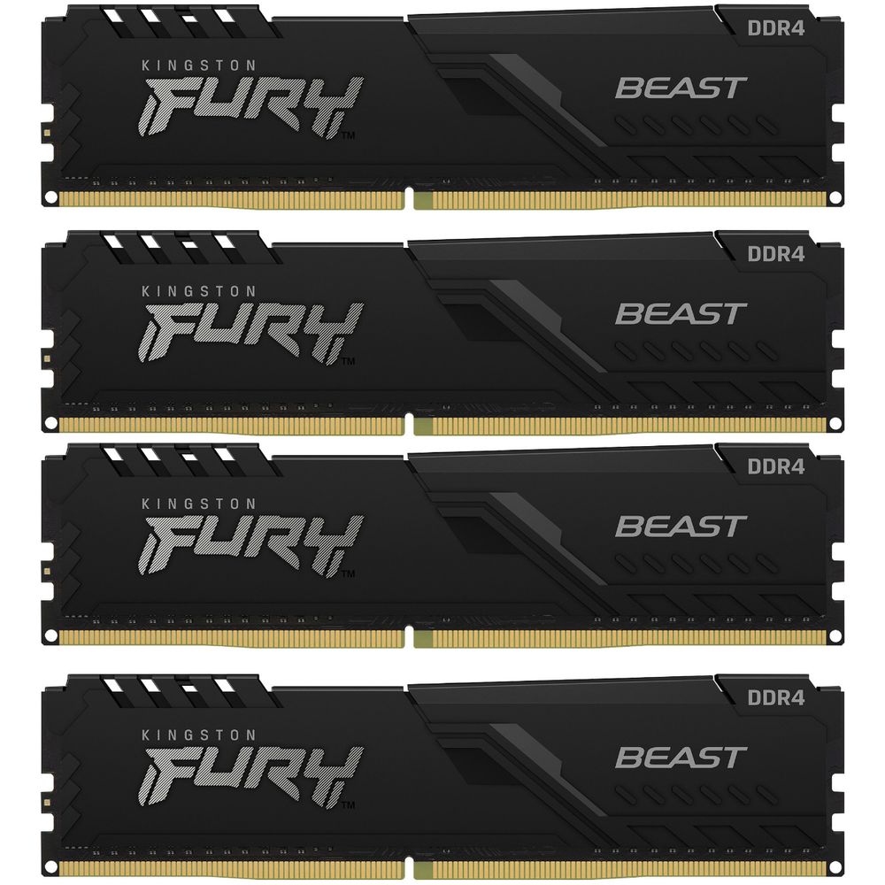 Модуль памяти Kingston 32GB Kingston DDR4 3600 DIMM FURY Beast Black Gaming Memory KF436C17BBK4/32 Non-ECC, CL17, 1.35V, KF436C17BBK4/32 1Gx8 (Kit of 4), RTL