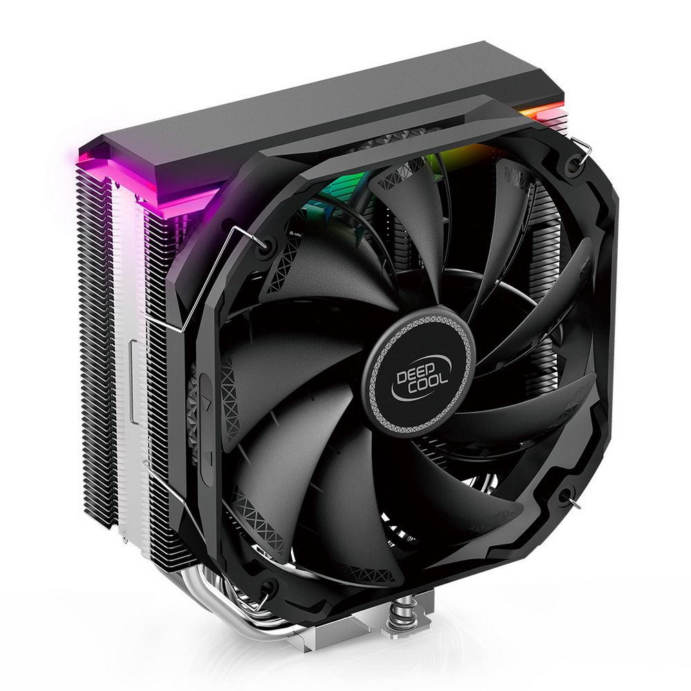 Вентилятор Deepcool AS500 RTL {8} (727064) (Height 164mm, 6mm x 5pcs, Fan 140mm, 500;1200RPM ±10%, < 29.2 dB(A), 4-pin PWM, TDP 220W, Screw, Socket AMD AM4, Intel LGA 2066/2011-v3/2 (R-AS500-BKNLMN-G)