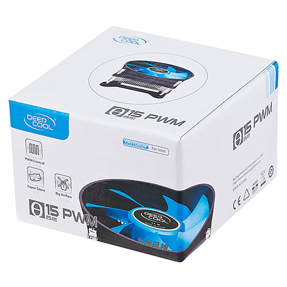Вентилятор Deepcool THETA 15 PWM (705222) (Height 46mm, Fan 100mm, 800-2800±10% rpm, 36dB(A), 4-pin, TDP 65W, Al, Screw, Intel LGA1200/115x) (705222) (DP-ICAS-T15P)