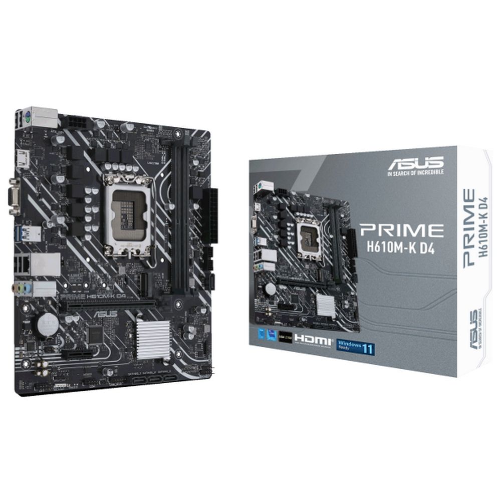 Материнская плата ASUS PRIME H610M-K D4 LGA1700 mATX 2xDDR4 PCIEx16 PCIEx1 M.2 HDMI VGA GLAN (565499) (90MB1A10-M0EAY0)