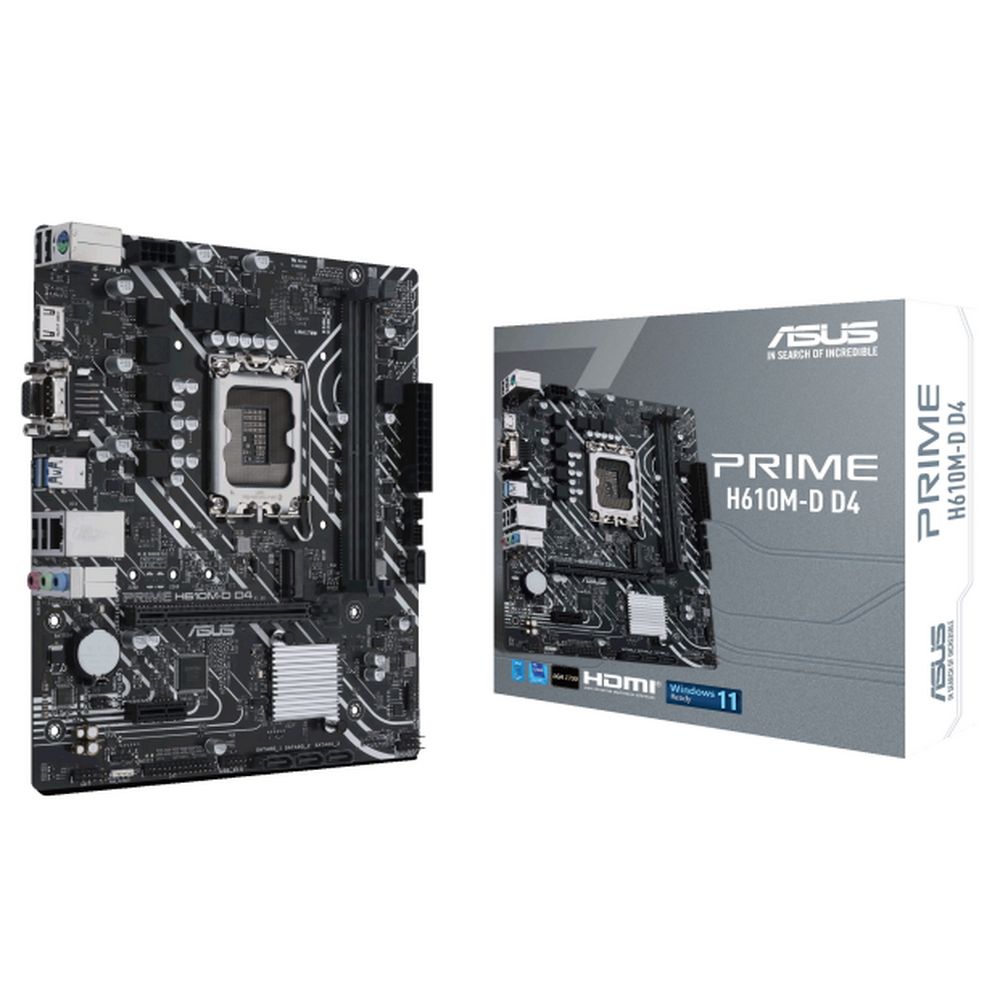 Материнская плата ASUS PRIME H610M-D D4 LGA1700 micro-ATX 2xDDR4 PCIEx16 PCIEx1 M.2 VGA HDMI GLAN (540489) (90MB1A00-M0EAY0)