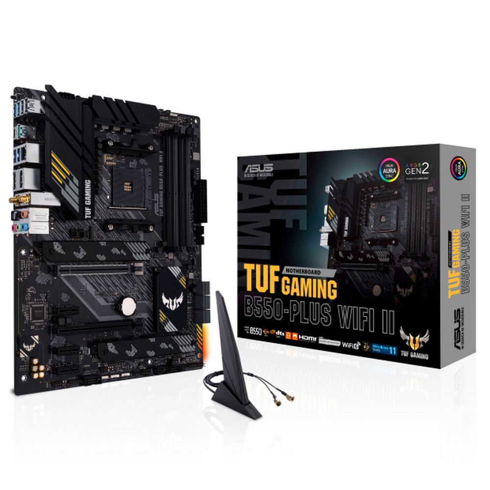 Материнская плата ASUS TUF GAMING B550-PLUS WIFI II AM4 ATX 4xDDR4 2xPCIEx16 3xPCIEx1 2xM.2 HDMI DP 2.5GLAN WIFI RTL (338413) (90MB19U0-M0EAY0)