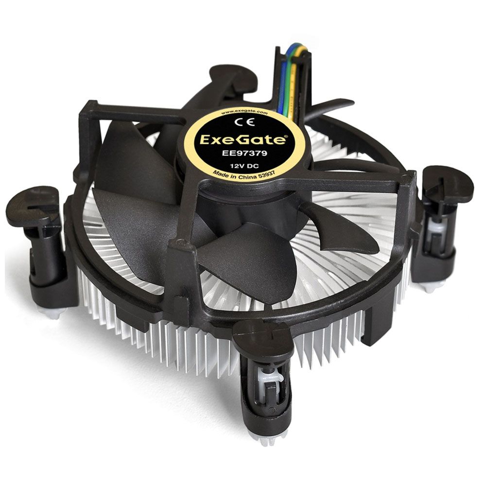 Вентилятор Exegate Кулер ExeGate EE97379 (Al, LGA775/1150/1151/1155/1156/1200, TDP 65W, Fan 92mm, 2400RPM, Hydro bearing, 4pin, 23db, 175г, на защелках, с термопастой, Retail box) (11648 (EX283280RUS)