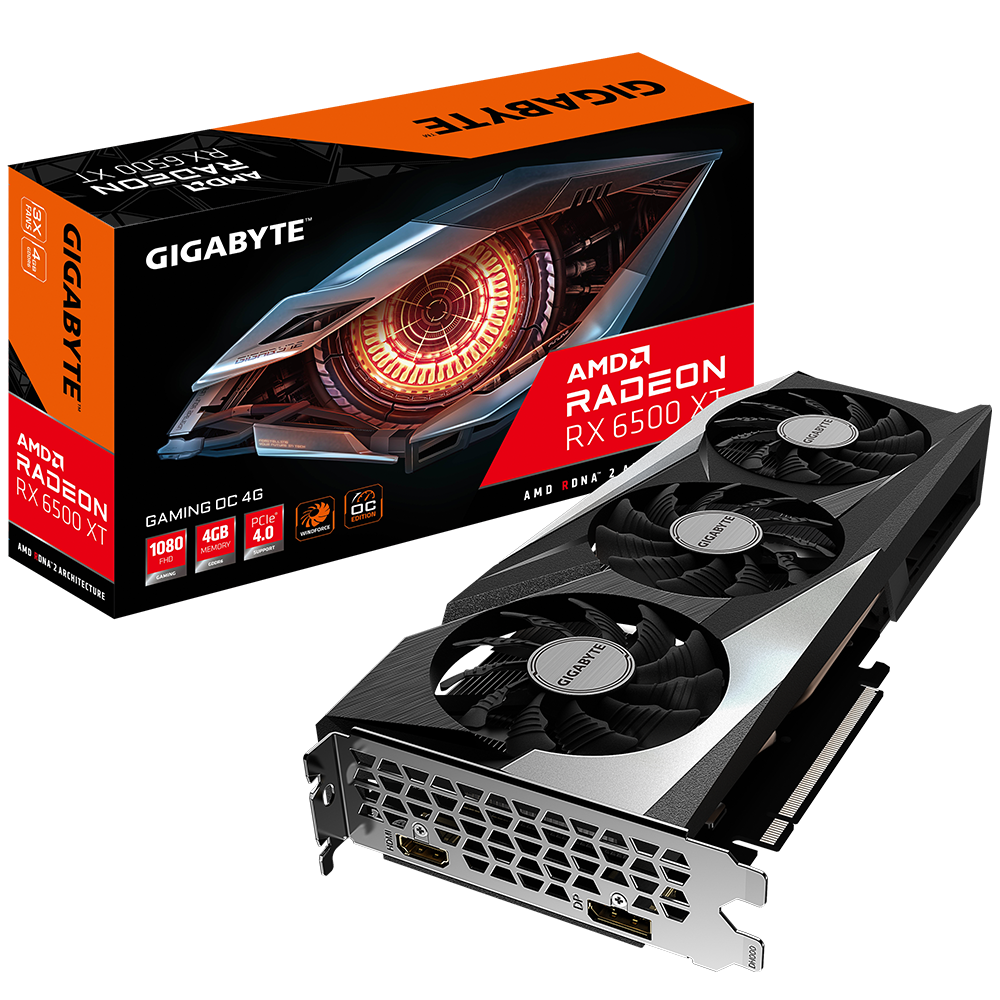 Видеокарта Gigabyte Bad Pack RX6500XT GAMING OC 4GB GDDR6 64bit HDMI DP (310561) (GV-R65XTGAMING OC-4GD||bp)