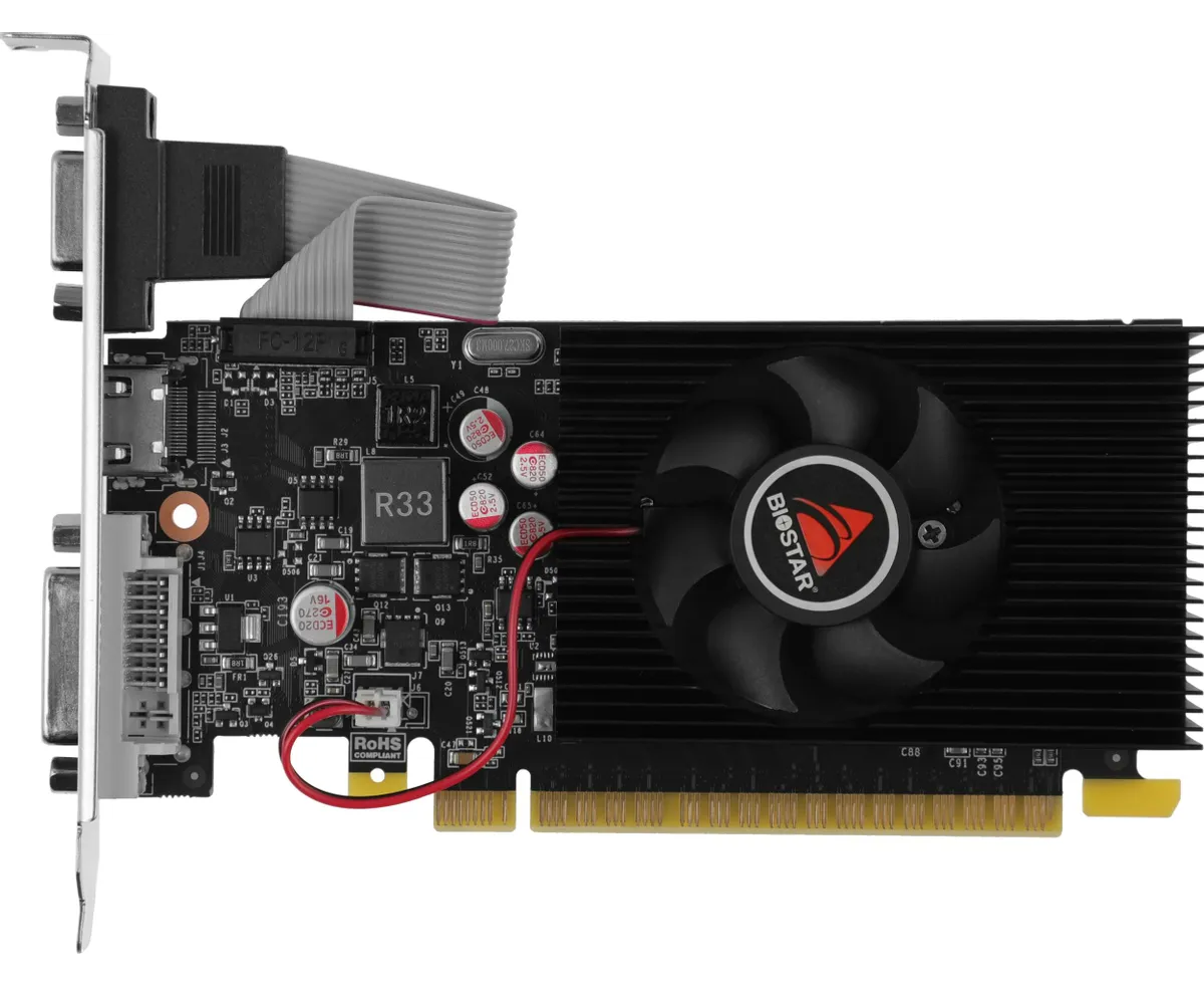 Видеокарта Biostar Nvidia Ge Force GT 730 VN7313 THX1 GT730-2 GB D3 LP (GF108) 2 ГБ GDDR3, Low Profile, Ret