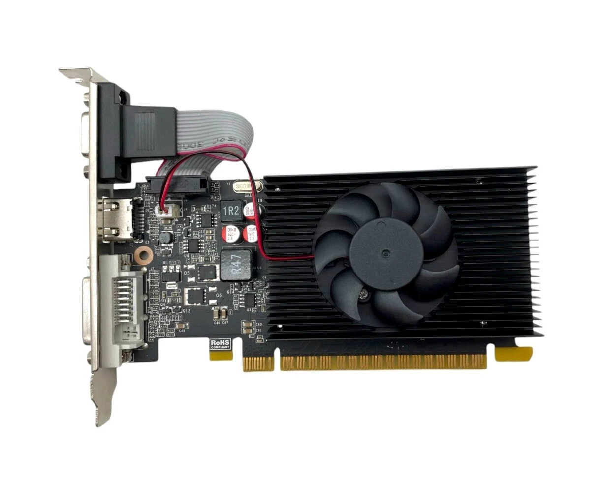 Видеокарта CBR GT710 2 Gb (VGA-STX710-2 G-RTL) DDR3, 64bit, 954 Mhz, 1*HDMI + 1*DVI + 1*VGA, 29 W, Ret