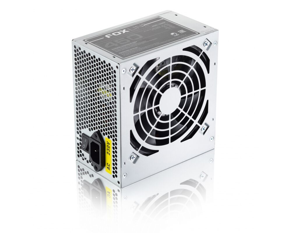 Блок питания Foxline FZ450 R, 450 W, ATX, NOPFC, 120 FAN, 2x SATA, 1x FDD, 24+4