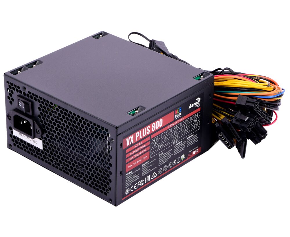 Блок питания Aerocool VX 800 Plus (ATX 2.3, 800 W, 120mm fan) Box