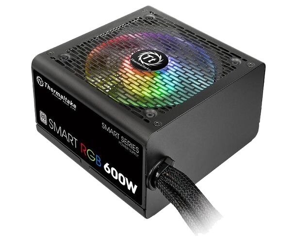 Блок питания Thermaltake PS-SPR-0600 NHSAWE-1 ATX 600 W Smart RGB 600 80+ (24+4+4pin) APFC 120mm fan color LED 5x Sata RTL