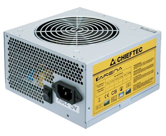 Блок питания CHIEFTEC GPA-600 S, OEM, 600 W, v.2.3, A.PFC, 1x PCI-E (6+2-Pin), 3x SATA, 2x MOLEX, Fan 12cm