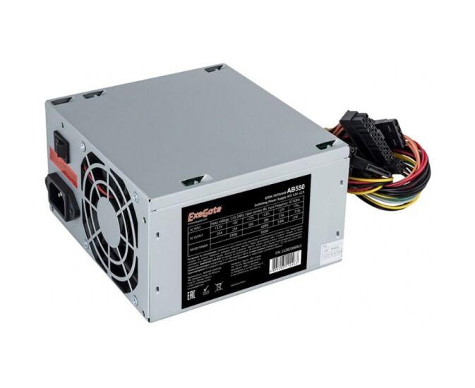 Блок питания Exe Gate AB550 EX282066 RUS 550 W, ATX, 8cm fan, 24p+4p, 3*SATA, 2*IDE, FDD