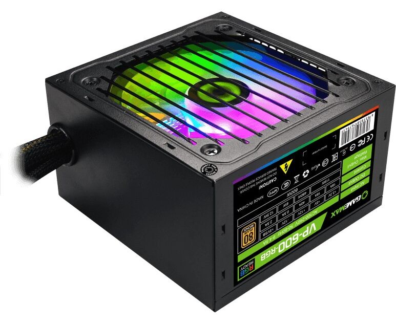 Блок питания Game Max VP-600-RGB 80+ ATX 600 W, Ultra quiet