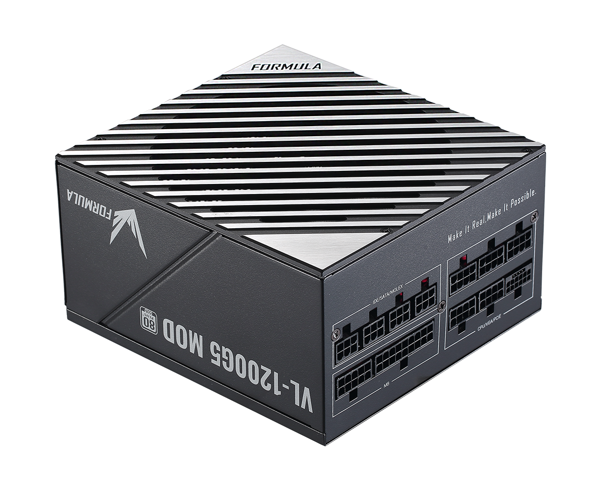 Блок питания Formula ATX 1200 W VL-1200 G5 MOD Gen5 80+ gold (20+4pin) APFC 140mm fan lt.blue LED 7x SATA Cab Manag RTL