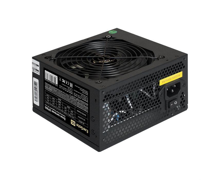 Блок питания Exe Gate XP800 EX292167 RUS 800 W (ATX, 12cm fan, 24pin, 2x(4+4)pin, 2x PCI-E, 5x SATA, 3x IDE, black)