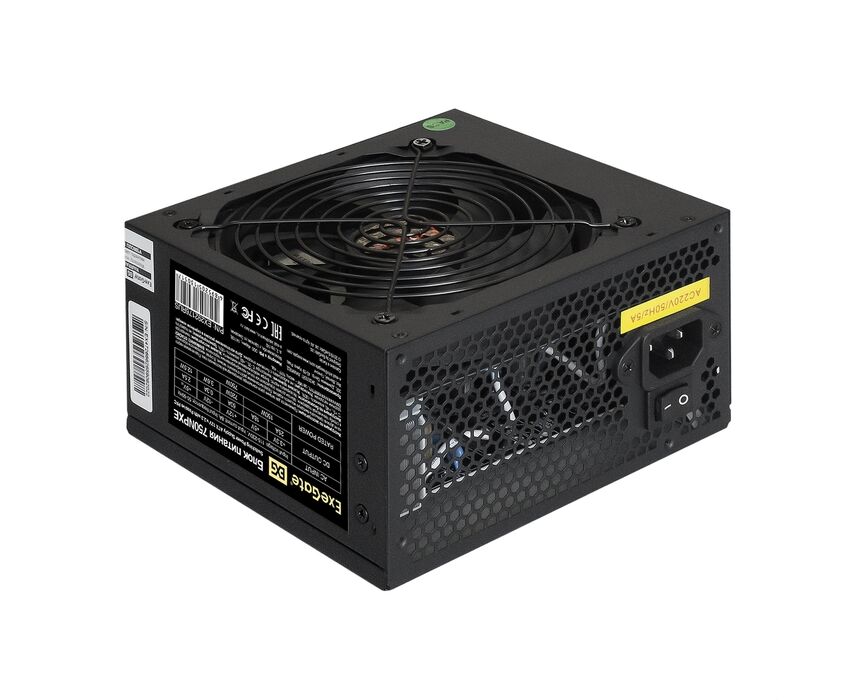 Блок питания Exe Gate 750 NPXE EX292176 RUS 750 W (ATX, PPFC, 12cm fan, 24pin, 2x(4+4)pin, PC Ie, 4x SATA, 3x IDE, FDD, black)