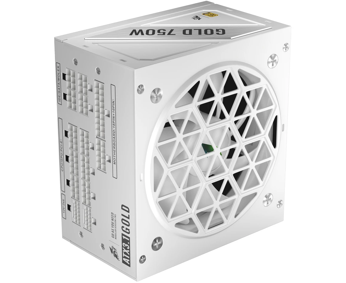 Блок питания 1 STPLAYER NGDP Gold 750 W White (HA-750 BA4-WH) /ATX 3.1, APFC, 80 Plus Gold, LLC+DC-DC, full Japan solid-state caps, 120mm fan, full mod