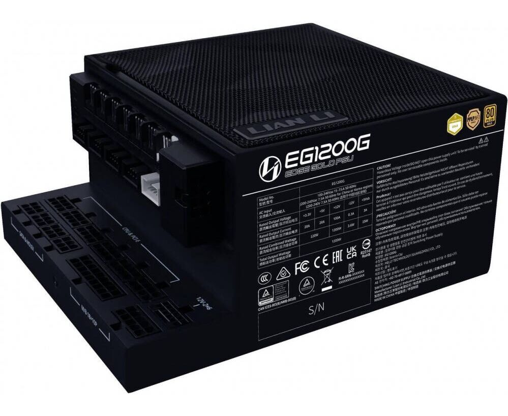 Блок питания Lian-Li Edge1200 +HUB Gen.5 (G9 P.EG1200 G.BH00.RU) ATX 1200 W 80+ gold (20+4pin) APFC 120mm fan 12x SATA Cab Manag RTL