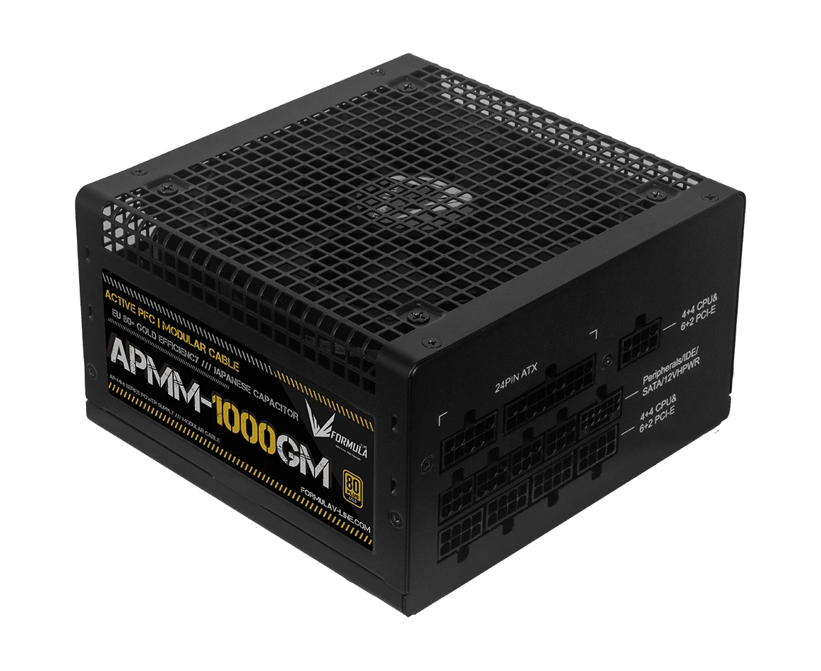 Блок питания Formula V Line APMM-1000 GM, 1000 W, ATX3.1/PC Ie5.1, APFC, 80+ Gold, 12cm Fan, Full Modular