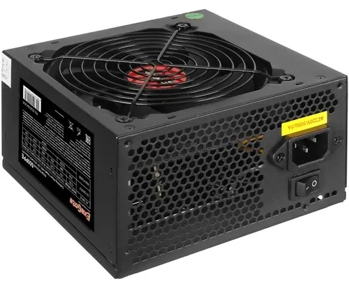 Блок питания Exe Gate 500 PPE (EX260641 RUS-PC) 500 W (ATX, APFC, PC, 80 Plus, 12cm fan, 24pin, 2x(4+4)pin, 2x PCI-E, 5x SATA, 3x IDE, black, кабель)