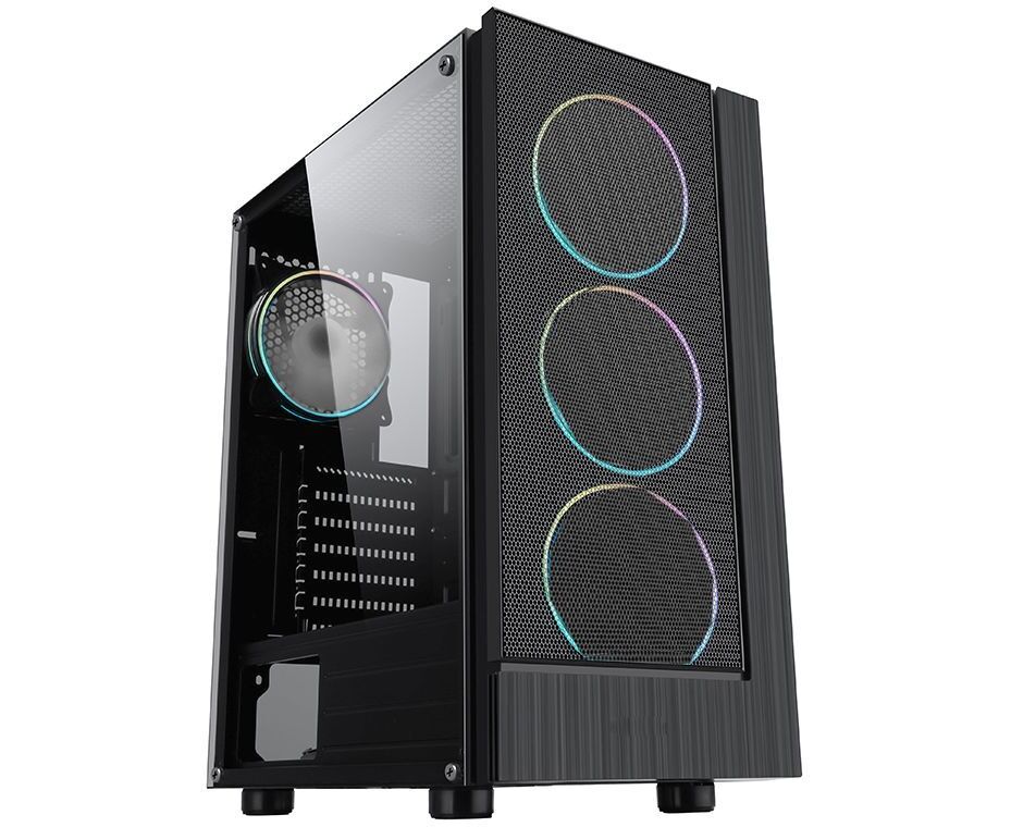 Корпус Formula F-33 RGB черный без БП ATX 3x120mm 2x USB2.0 1x USB3.0 audio bott PSU