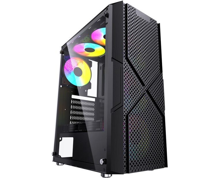 Корпус Powercase Mistral T4 B (CMITB-L4), Tempered Glass, 4 X 120 MM 5-Color FAN, black, ATX