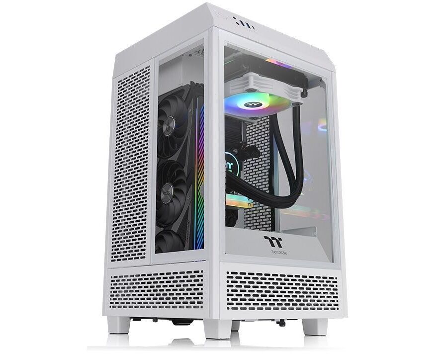 Корпус Thermaltake The Tower 100 CA-1 R3-00 S6 WN-00 белый без БП mini ITX 1x120mm 3x140mm 2x USB3.0 audio bott PSU