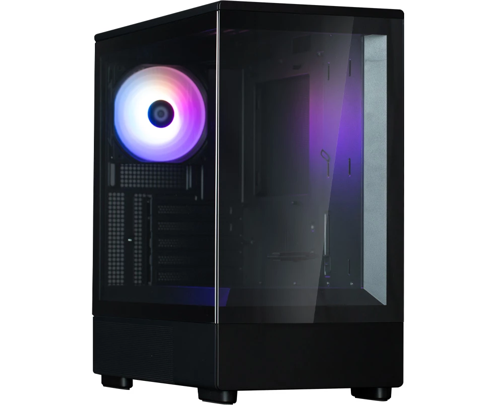 Корпус ZALMAN P10, m ATX, Black, Window, 2x3.5", 3x2.5", 1x USB Type-C, 1x USB3.0, Rear 1x120mm ARGB