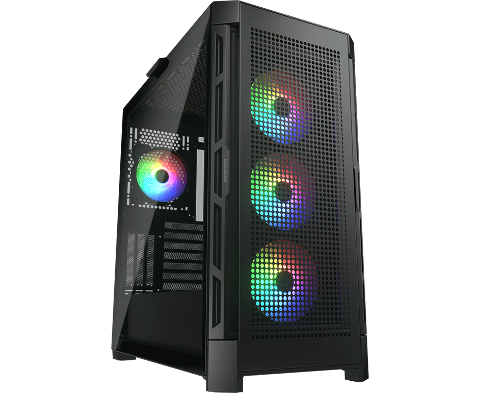 Корпус Cougar Airface Pro RGB Black 4x120 MM ARGB Fan, ARGB Fan HUB, без БП, Черный, E-ATX