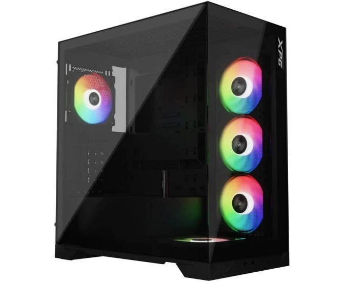Корпус XPG Invader X Black (INVADERXMT-BKCWW) Mid-Tower Gaming ATX PC Case with Panoramic View, Tempered Glass Panels, and RGB Lighting Black