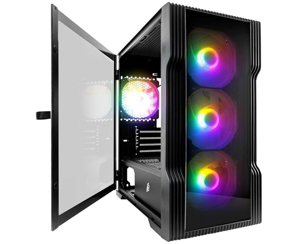 Корпус 1 STPLAYER Trilobite T3-G T3-G-BK-4 F1 Black m ATX TG 4x 120mm LED fans inc