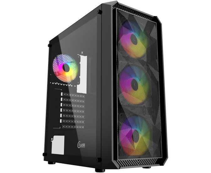Корпус Powercase Mistral Edge, Tempered Glass, 4x 120mm 5-color fan, чёрный, ATX (CMIEB-L4)