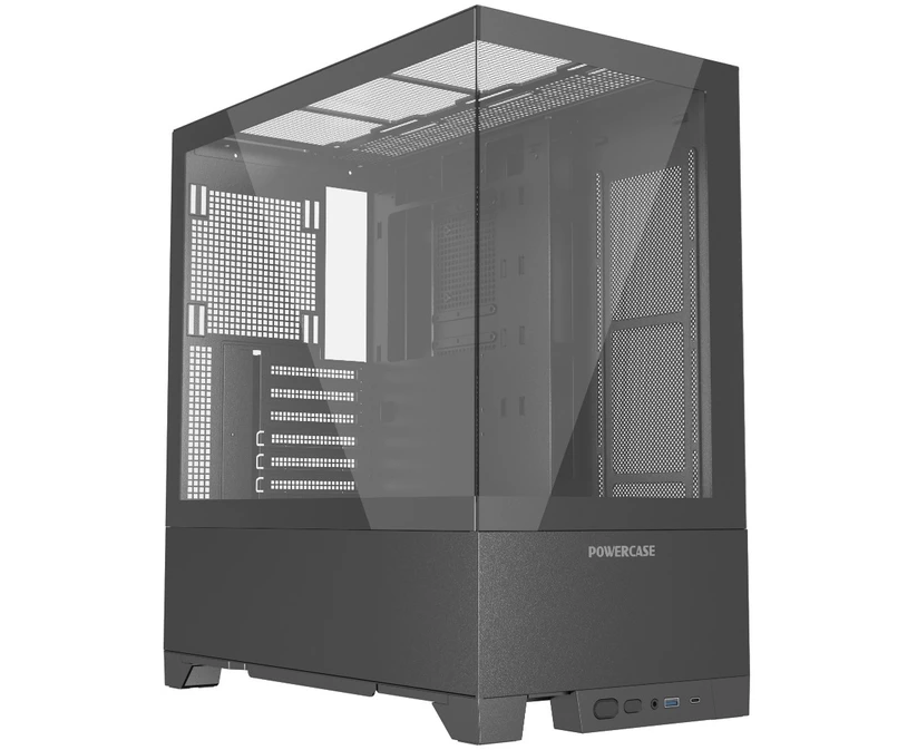 Корпус Powercase Vision Black V2 (CVBAV2-L0), Tempered Glass, чёрный, ATX