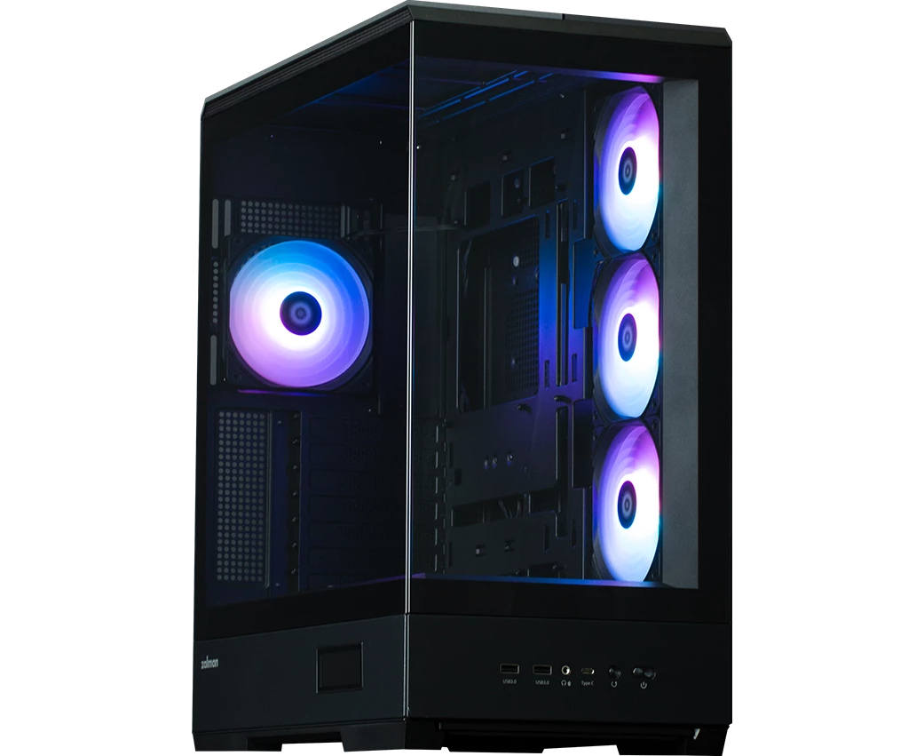 Корпус ZALMAN P50 DS Black, без БП, боковое окно (закаленное стекло), черный, ATX