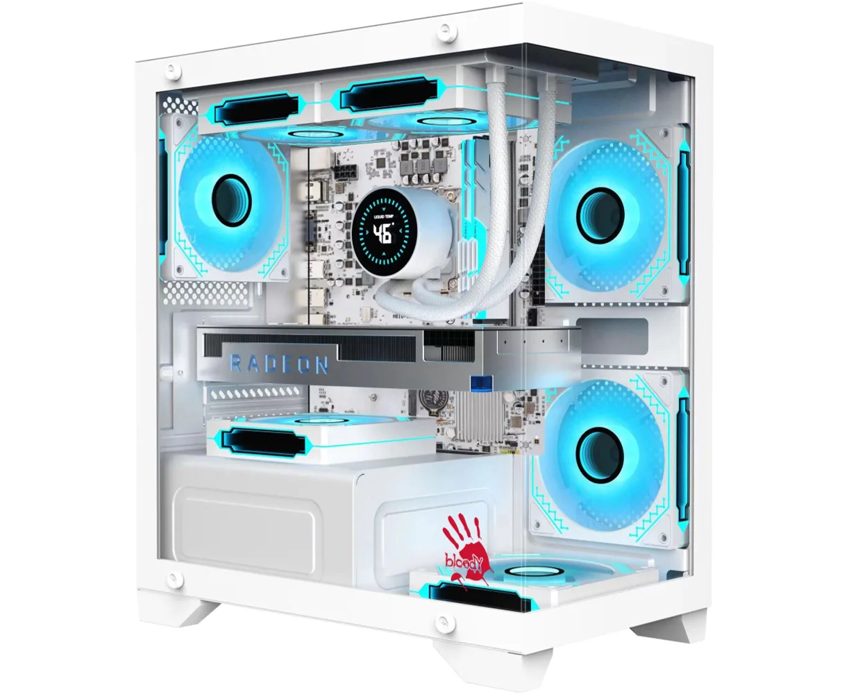 Корпус BLOODY BD-CC103, m ATX, Mini-Tower, без БП, белый