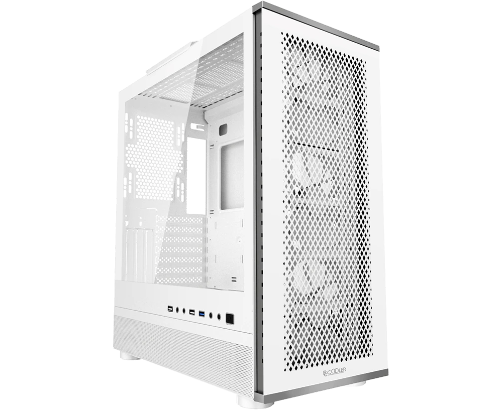 Корпус Pc Cooler ME200 Mesh WH, без БП, Full Tower, White, TG, SPCC, 3x120mm ARGB E-ATX, ATX, m ITX 180/380/220mm 4x2.5", 2x3.5", 7+3x PCI 1