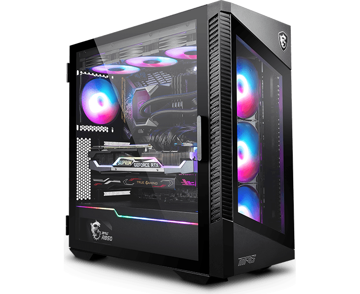 Корпус MSI MPG Velox 100 R 2x USB 3.0, 1x Type C, 4x120mm ARGB Fan, ARGB Control Board, Tempered Glass Window, Glass Front Panel, Brown Box