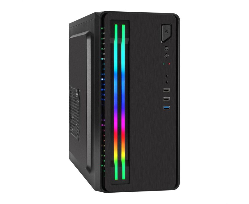 Корпус Exe Gate m EVO-7805 EX296165 RUS Minitower (m ATX, без БП, 2*USB+1*USB3.0, аудио, черный, с 2*RGB подсветкой)