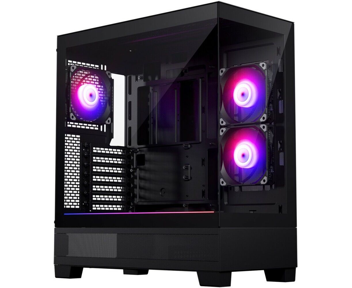 Корпус PHANTEKS 523 XT View, Black (PH-XT523 V1_DBK01_RU) , 3x120mm ARGB Fan, Tempered Glass, Mid-Tower