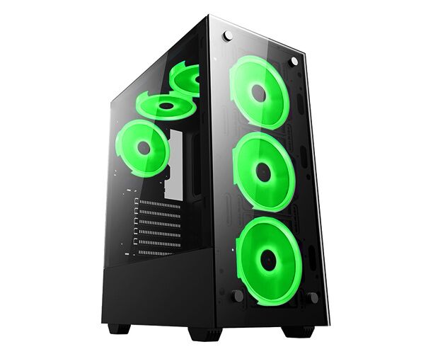 Игровой корпус: De Tech DT-8012 Black (Green LED)