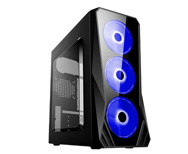 Игровой корпус: De Tech C3148 S USB 3.0 Blue Прозрачная боковая панель