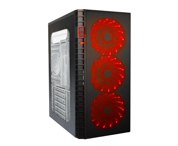 Игровой корпус: De Tech C3131 S USB 3.0 Red Прозрачная боковая панель